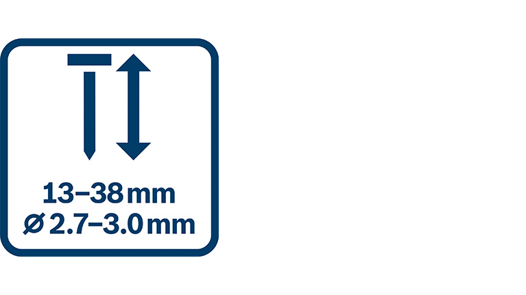 못 크기 기호: 13-38mm, 직경 2.7-3.0mm.