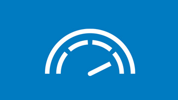 파란 배경의 흰색 측정 장치가 눈금을 표시합니다.