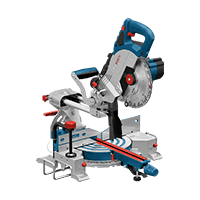 파란색과 은색의 보쉬 프로페셔널 각도 절단기가 작업대 위에 있습니다.