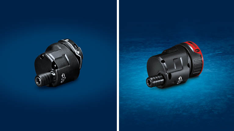 파란 배경에 검은색 Bosch Professional 도구 두 개.