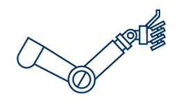 브러시가 있는 파란색 Bosch Professional 도구 팔.