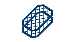 직사각형 모양과 그리드 구조를 가진 파란색 철망 바구니.